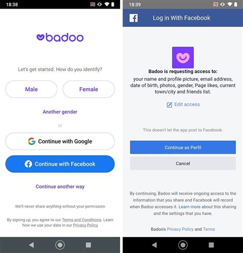 Como fazer login no Badoo usando o Facebook